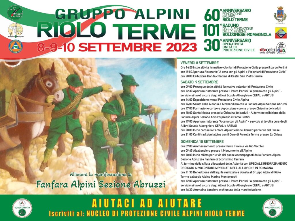 Locandina alpini a Riolo Terme