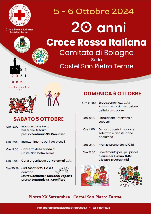 Locandina festa della Croce Rossa a Castel San Pietro