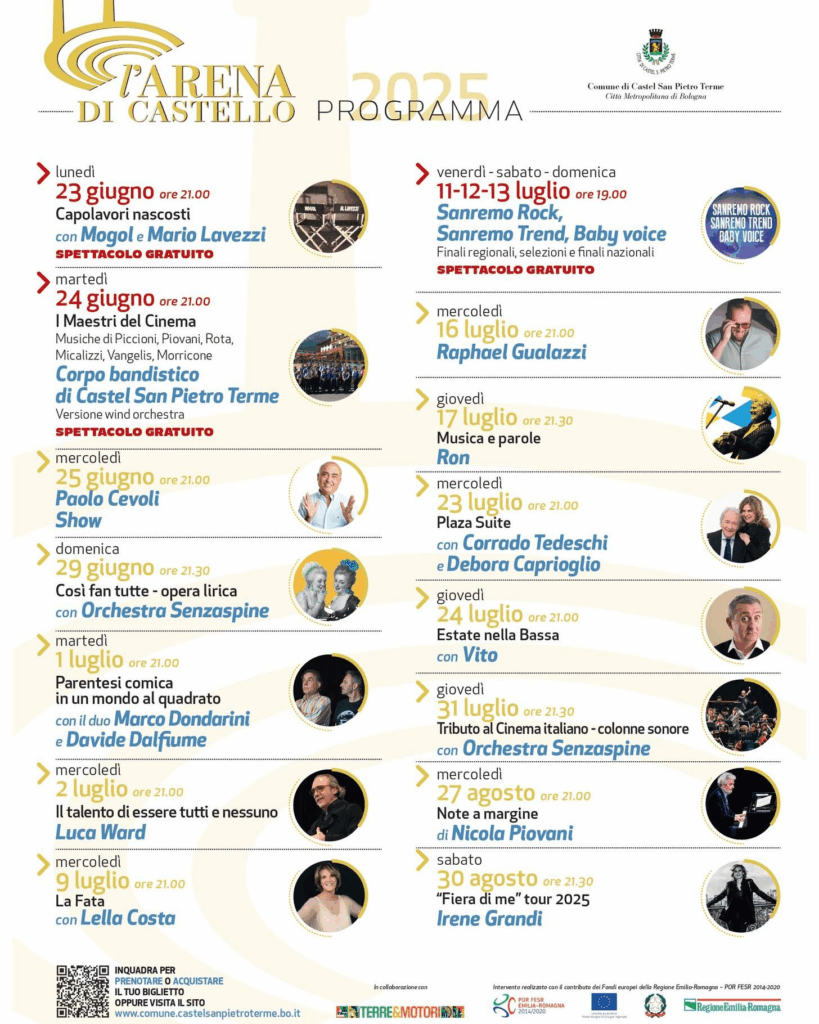 Programma stagione musicale Arena Comunale 2025 a Castel San Pietro Terme